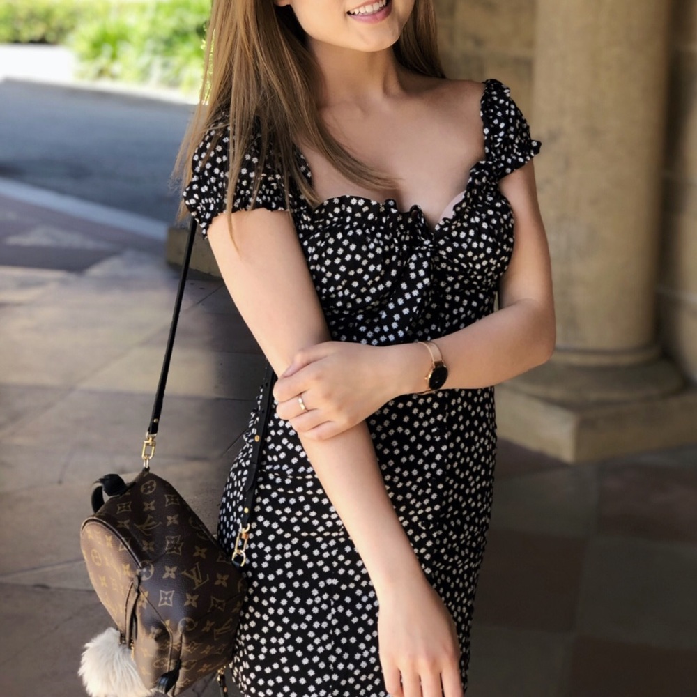 PRINCESS POLLY: Cute, black and white floral dress